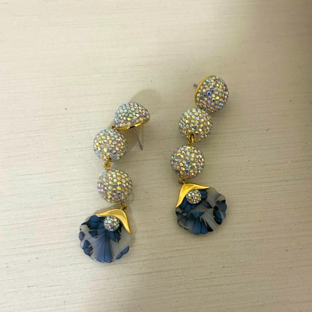 Lele Sadoughi crystal drop earrings new without tags, never worn